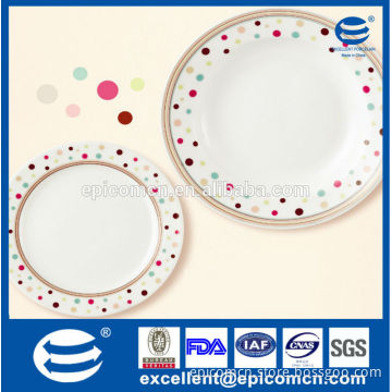candy color dots decor plate, household daily use ceramic plates wholesale
